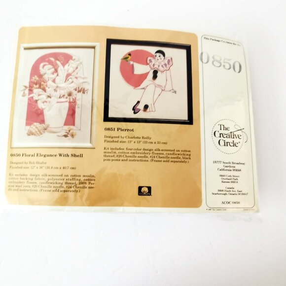 Creative Circle Floral Elegance Shell Needlepoint Kit Art Deco Sealed - Picture 1 of 4